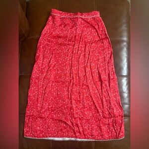 For Love & Lemons Red Midi Skirt